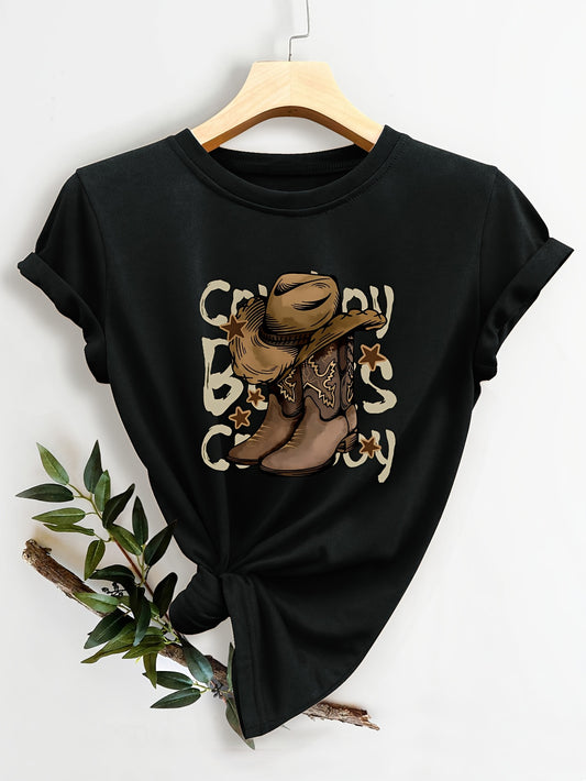 T-shirt Bota/Chapéu